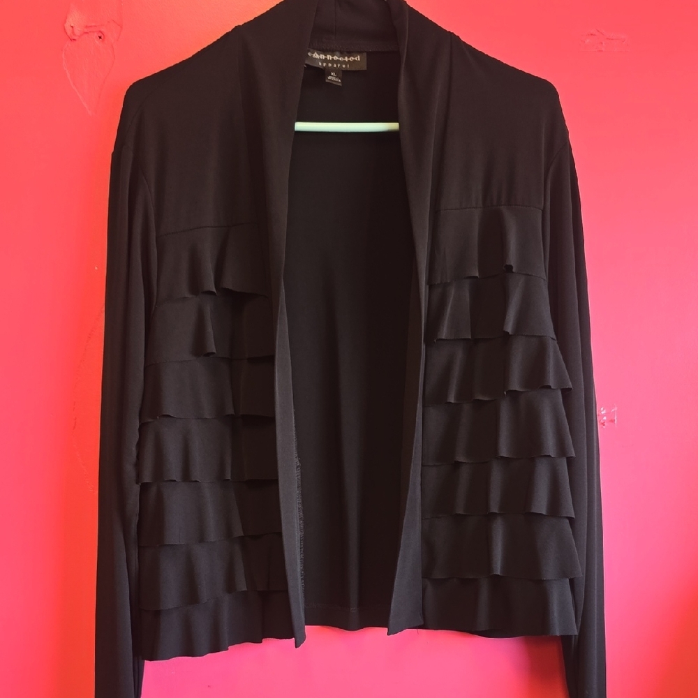 Connected Apparel Black Layered Blazer